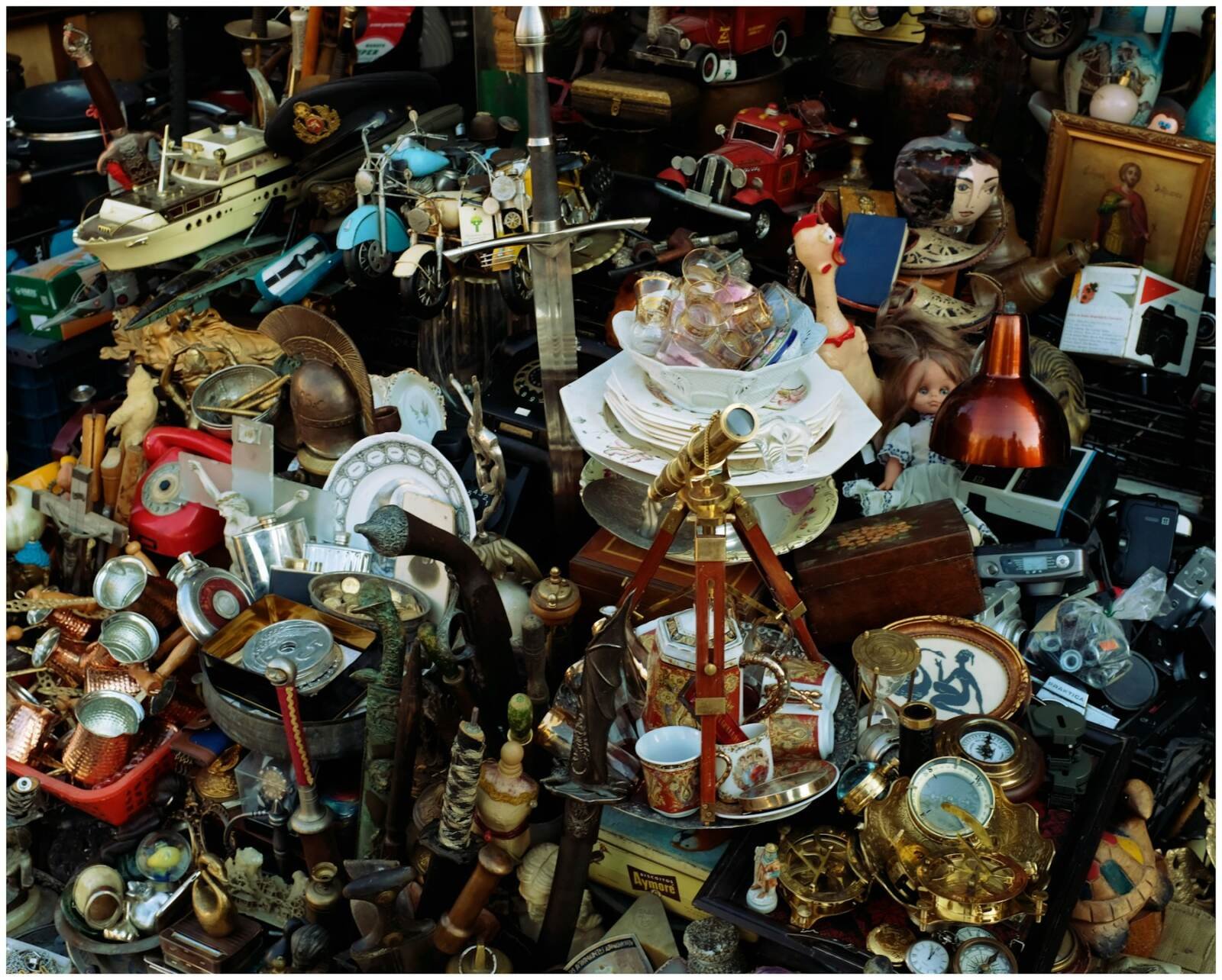A collection of forgotten vintage objects and toys waiting for a second life