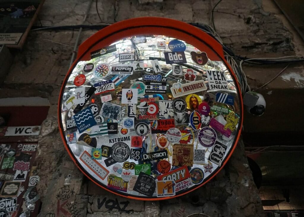 Old mirror transformed with layered stickers